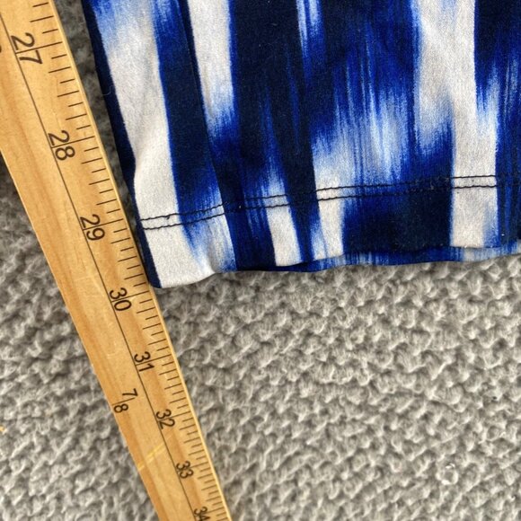 Calvin Klein Jumpsuit Womens 10 Blue Tank Stretch Wide Leg Smocked Waist Casual - Picture 10 of 12